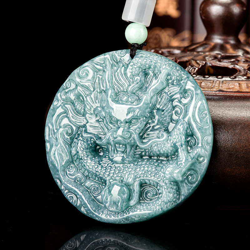 Vintage Fashion Accessories - Burmese Jadeite Dragon Pendant Necklace Gifts