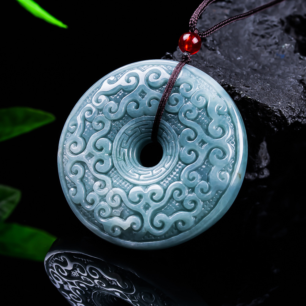 Vintage Fashion Accessories - Natural Burmese Jadeite Flower Pendant Necklace