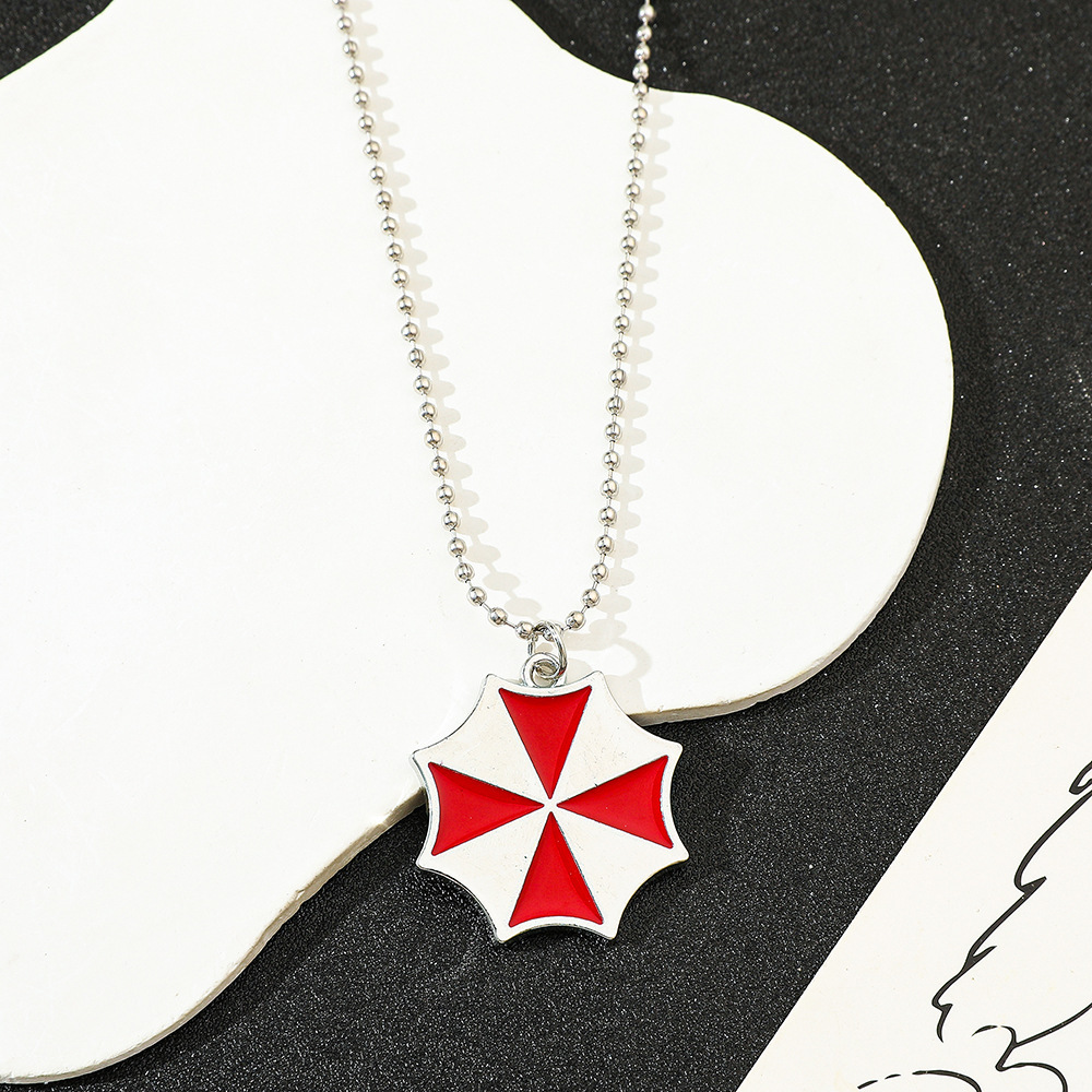 Vintage Fashion Accessories - Vintage Fashion Red Umbrella Pendant Necklace