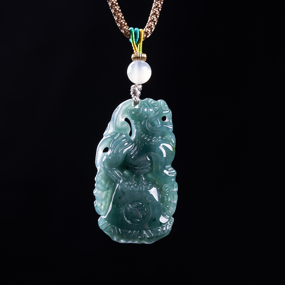 Vintage Fashion Accessories - Burmese Jadeite Pixiu Pendant Designer Gemstone