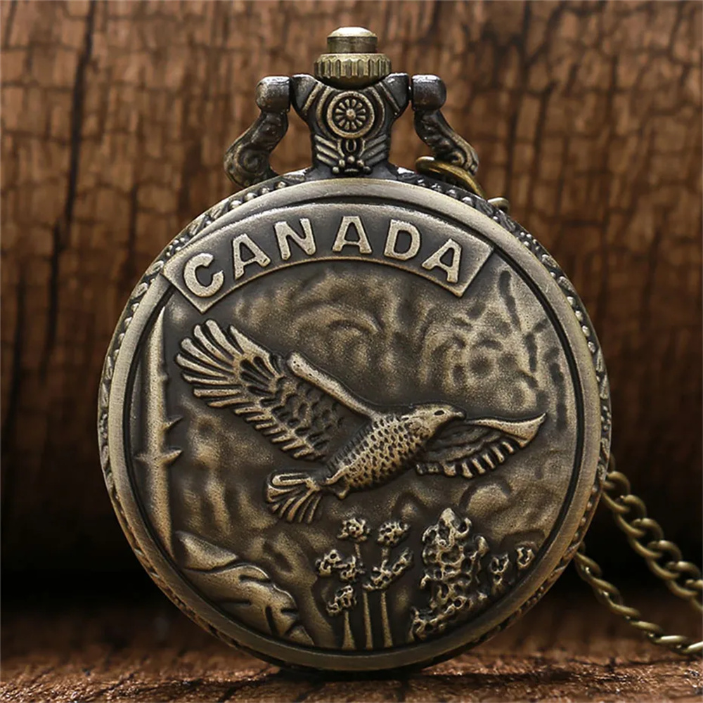 Vintage Fashion Canada - Vintage Bronze CANADA Eagle Design Pocket