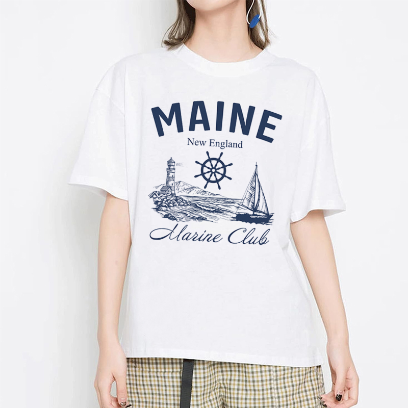 Vintage Yacht Fashion - Maine Marine Club Vintage T-Shirts Short