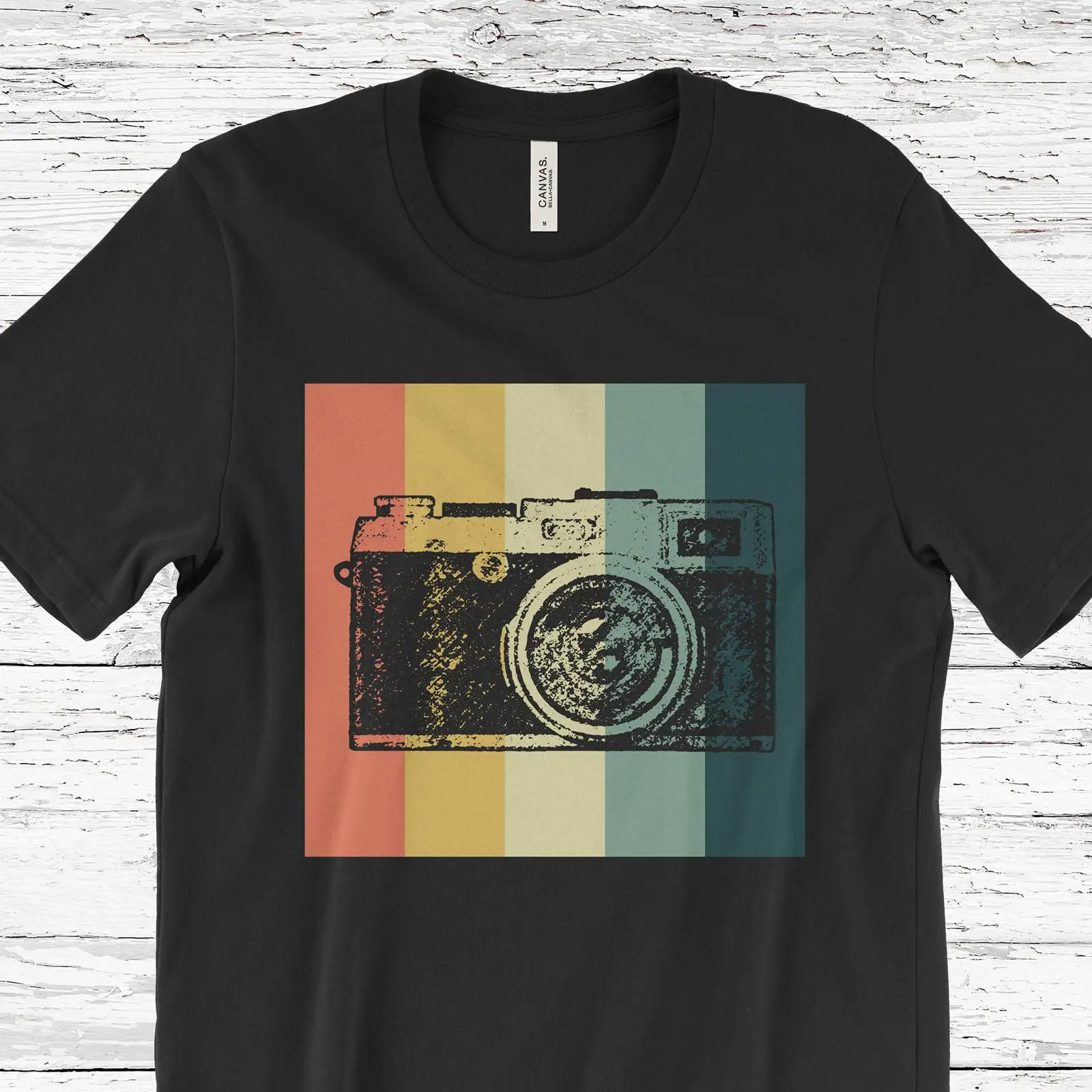 Vintage Fashion Photographers - Vintage Striped Camera T Shirt Photographer