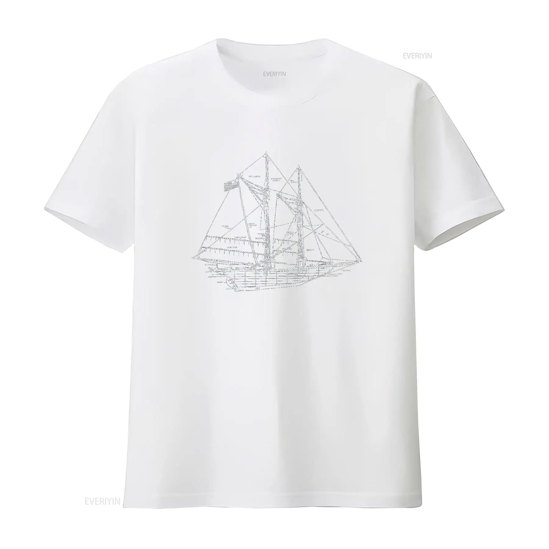 Sailing Vintage Blueprint Sail - Vintage Yacht Fashion 评论和价格