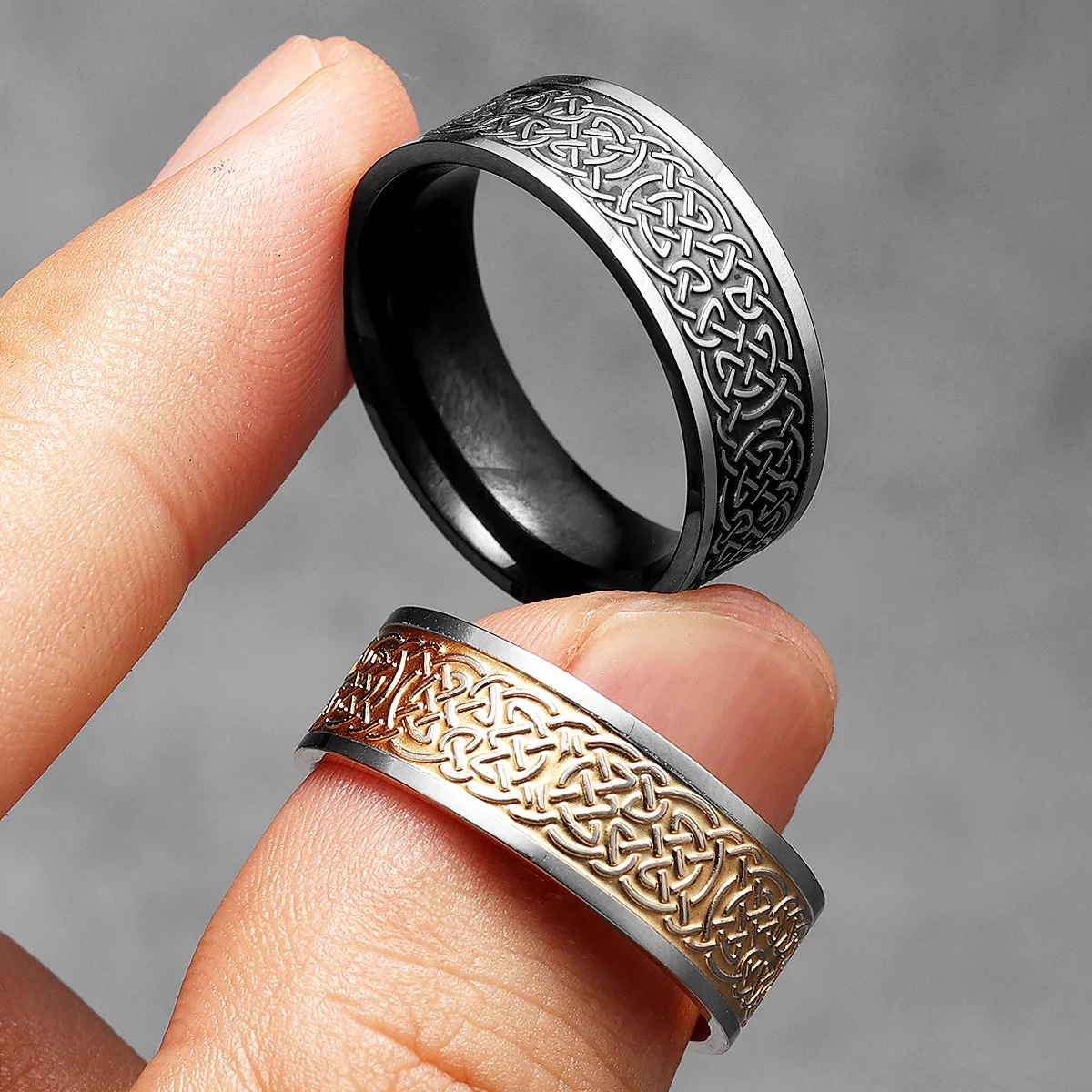 Viking Celtic Knot Men Rings S - Vintage Fashion Newtown 评论和价格