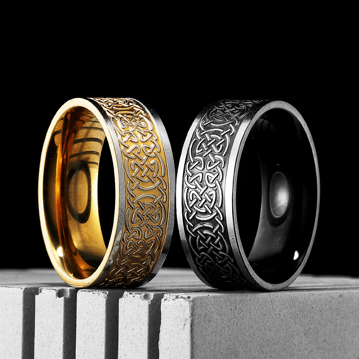 Viking Celtic Knot Men Rings S - Vintage Fashion Newtown 评论和价格