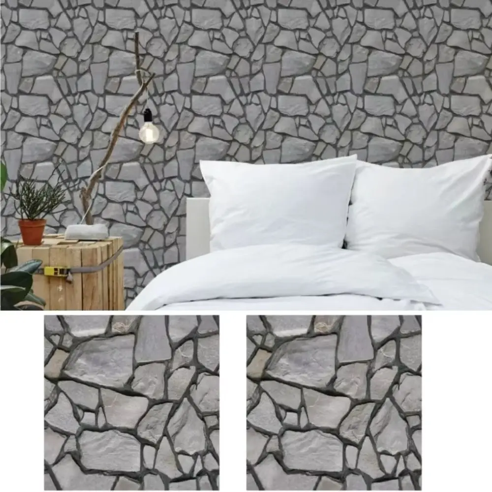 Waterproof 3D Imitation Brick  - Vintage Fashion Wallpaper 评论和价格