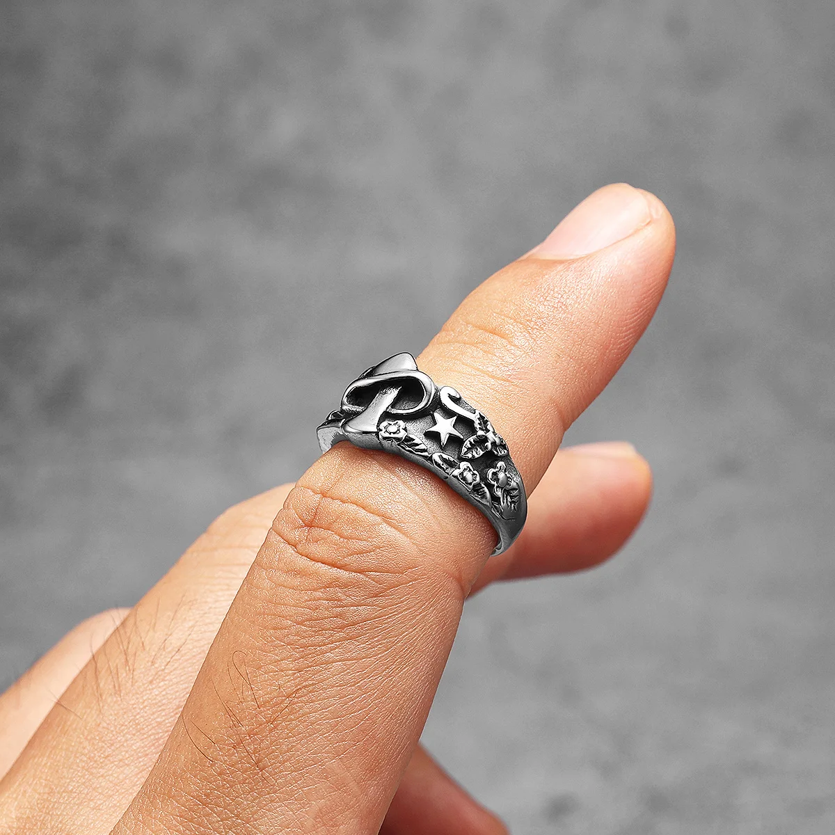 Mushroom Star Men Rings Stainl - Vintage Fashion Newtown 评论和价格