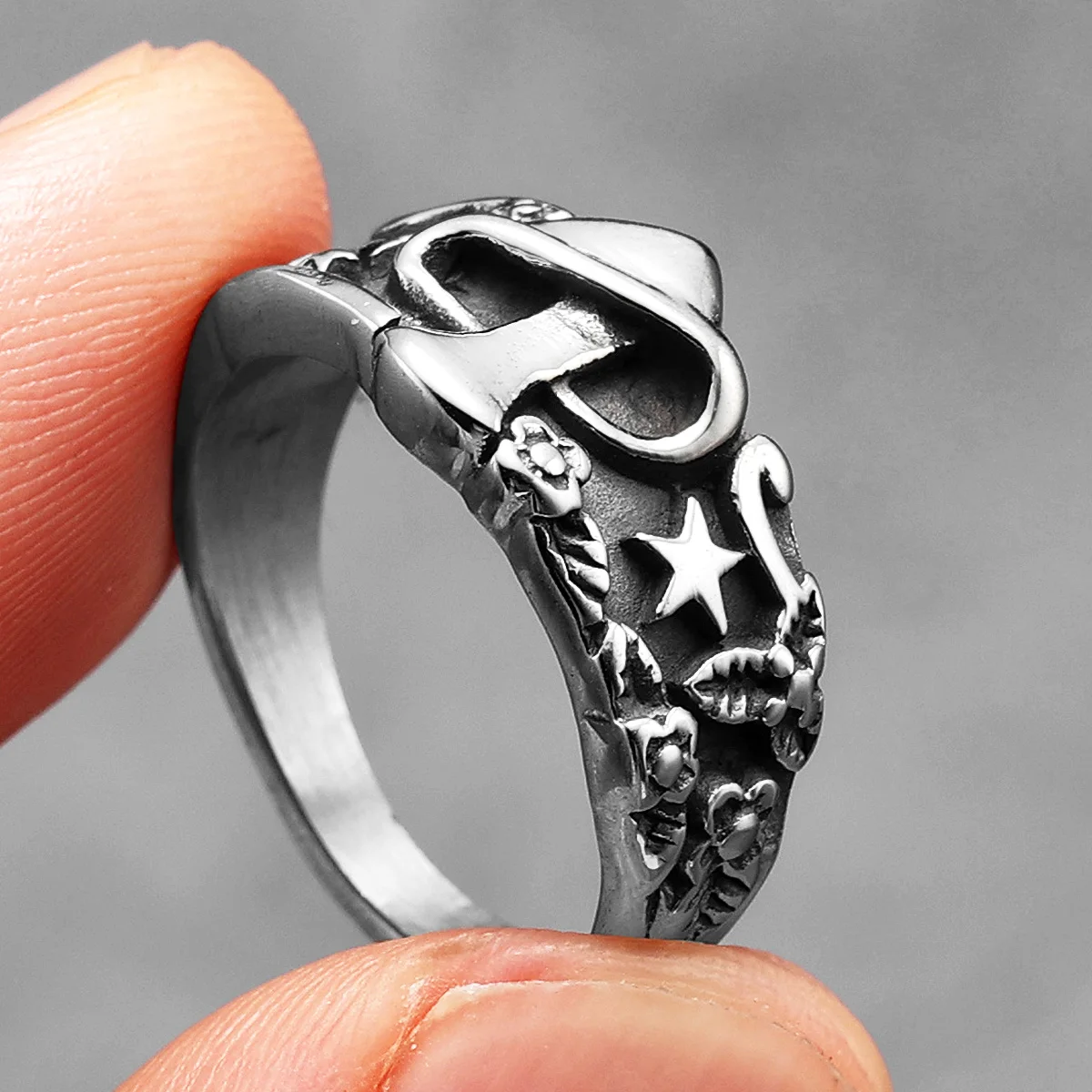 Mushroom Star Men Rings Stainl - Vintage Fashion Newtown 评论和价格