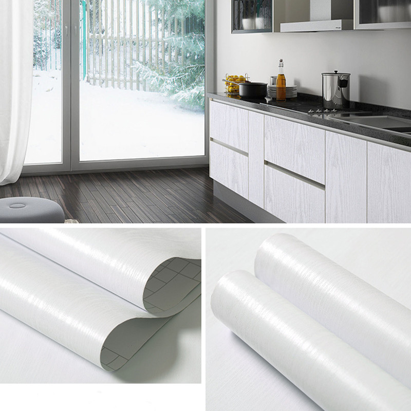 Pure White Wood Grain Self Adh - Vintage Fashion Wallpaper 评论和价格
