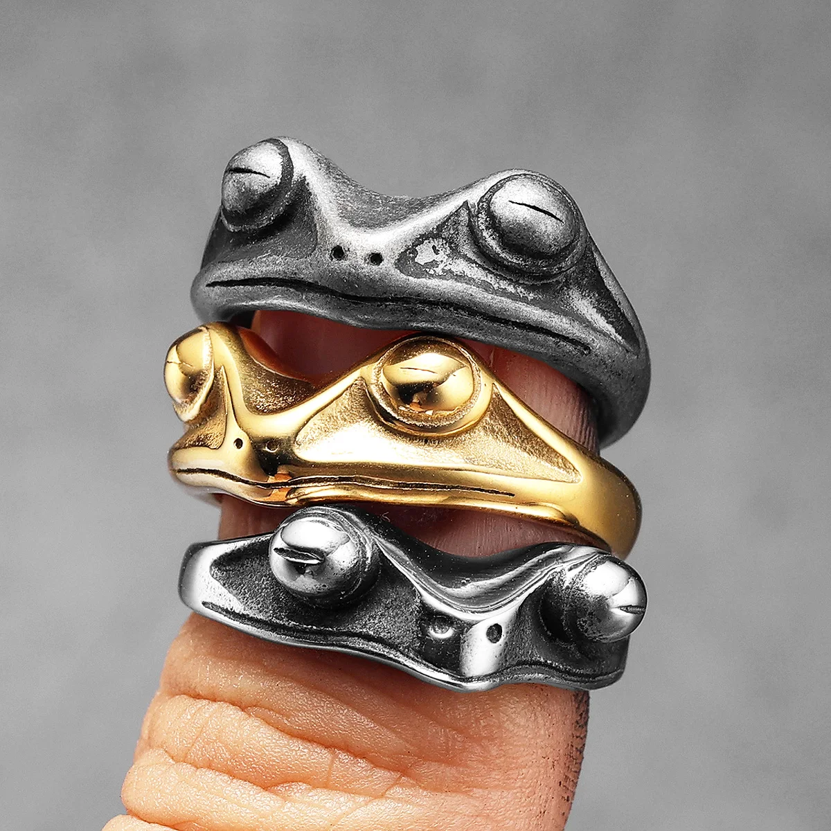 Frog Prince Men Rings Stainles - Vintage Fashion Newtown 评论和价格