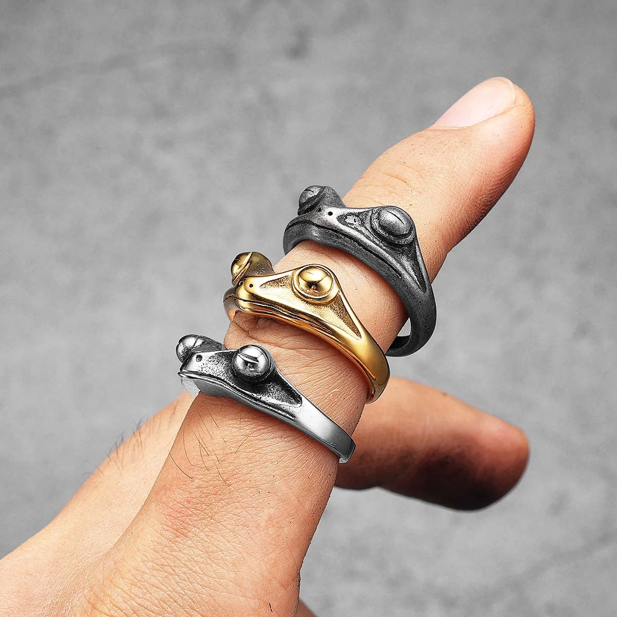Frog Prince Men Rings Stainles - Vintage Fashion Newtown 评论和价格