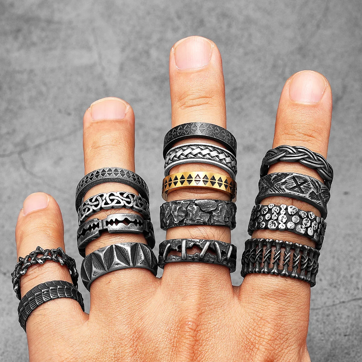 Retro Razor Blade Men Rings St - Vintage Fashion Newtown 评论和价格
