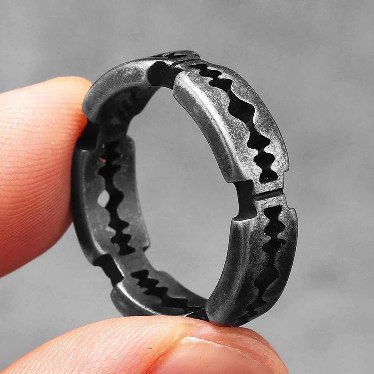 Retro Razor Blade Men Rings St - Vintage Fashion Newtown 评论和价格