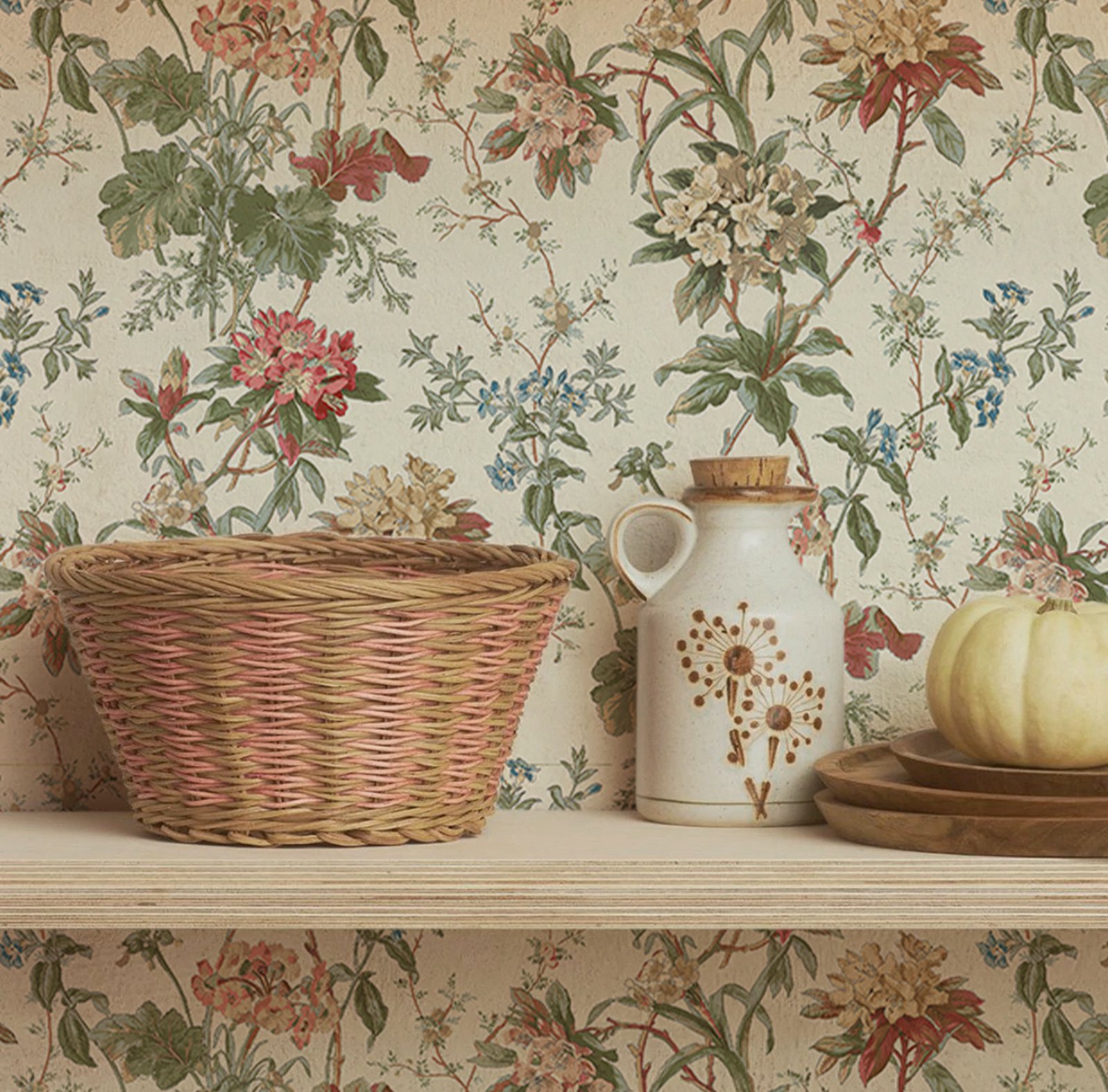 Flower Wallpaper Peel and Stci - Vintage Fashion Wallpaper 评论和价格