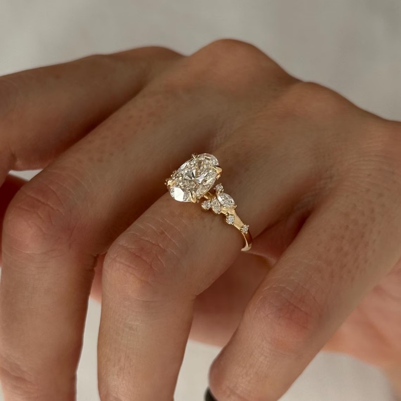 CxsJeremy IGI EF VS-VVS Oval C - Vintage Fashion Rings For Women 评论和价格