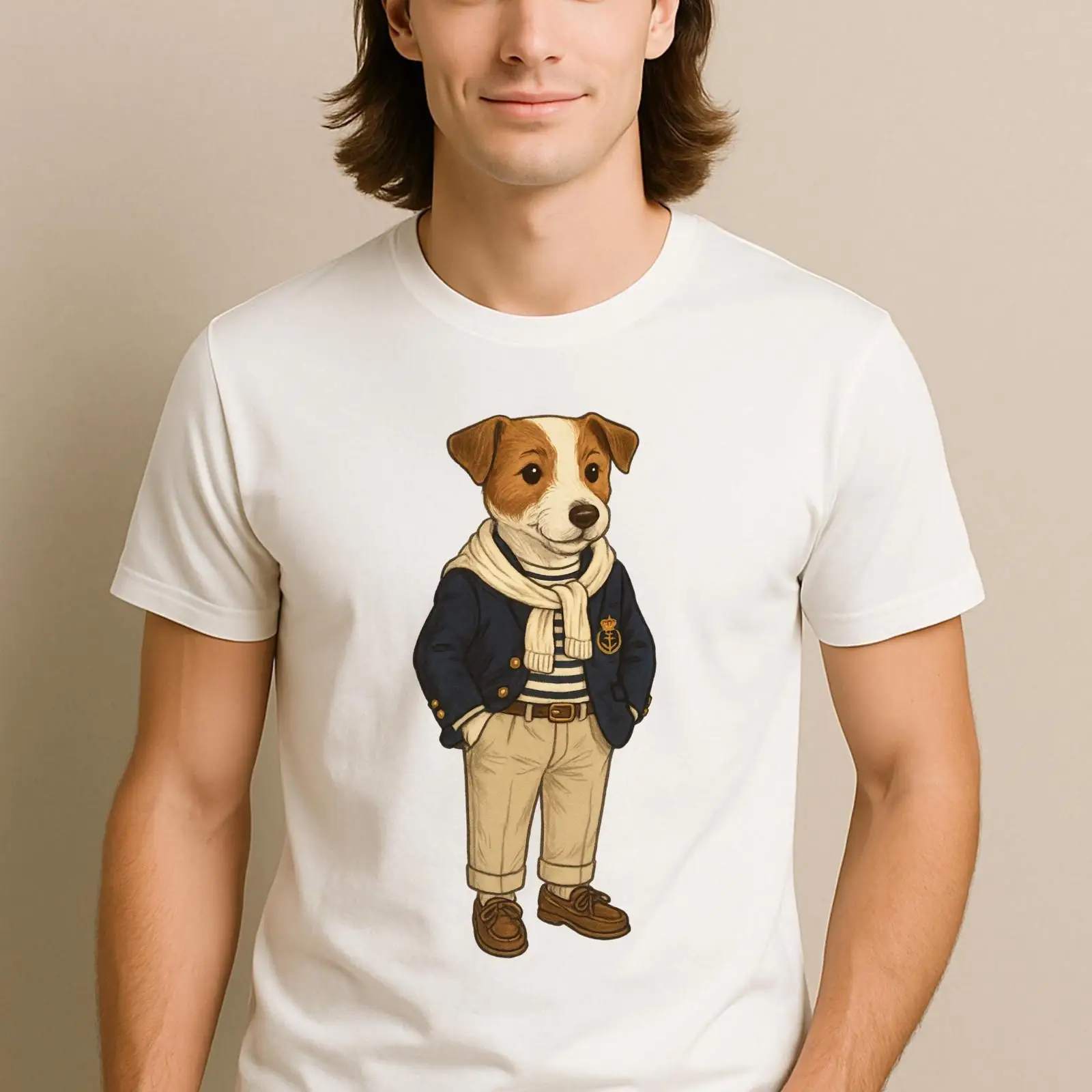 Preppy Jack Russell Terrier T  - Vintage Yacht Fashion 评论和价格